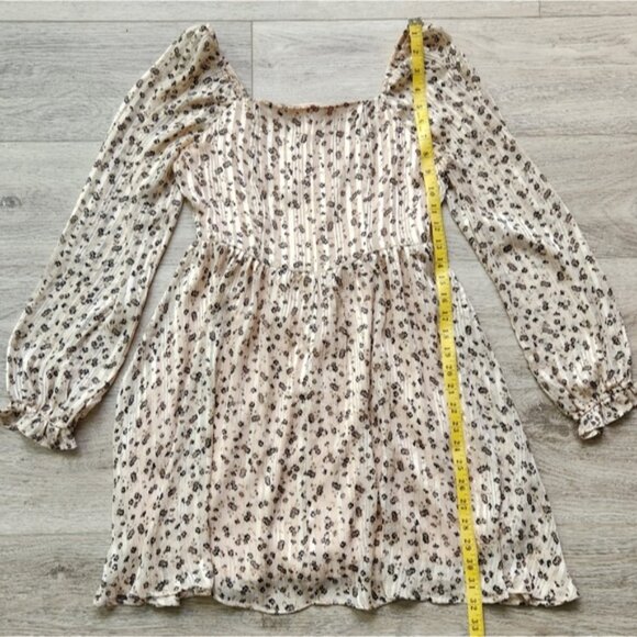 Altar'd State Dress Womens Small Floral Tan Cream Long Sleeves Bohemian - Picture 13 of 14